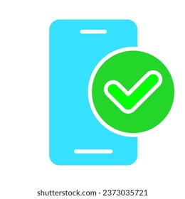 Smartphone con icono de marca de marca. Gadget, teléfono, aplicaciones, Internet, tecnología, comunicación. Icono de color vectorial en un fondo blanco para negocios y publicidad.