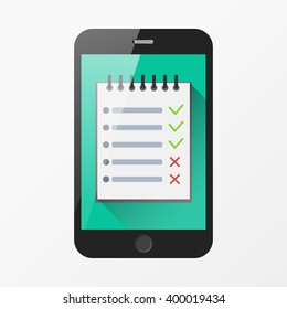 Smartphone with checklist