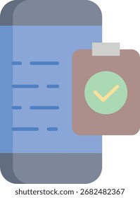 smartphone checklist flat icon design