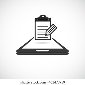 smartphone with checklist icon 3d