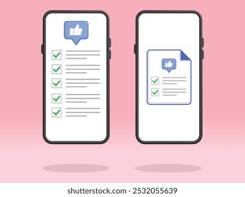 Smartphone Checklist Like Engagement Tick Boxes