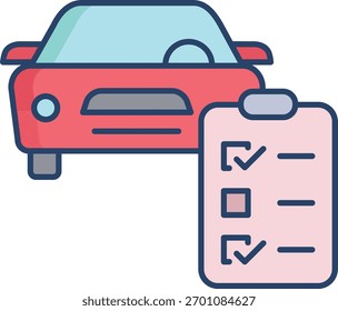 smartphone checklist linear color icon design