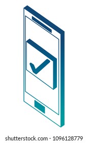 smartphone checkmark web button isometric