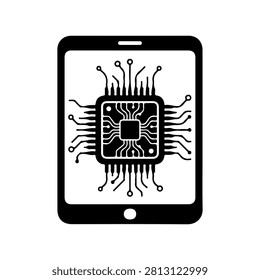 Smartphone Chip Mobile Processor Vector Icon