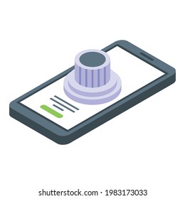 Smartphone cipher icon. Isometric of Smartphone cipher vector icon for web design isolated on white background