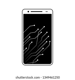 smartphone, circuit, new technology icon. Element of fingerprint for mobile concept and web apps icon. Glyph, flat icon for website design and development, app development