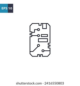 Smartphone circuit outline icon Vector illustration
