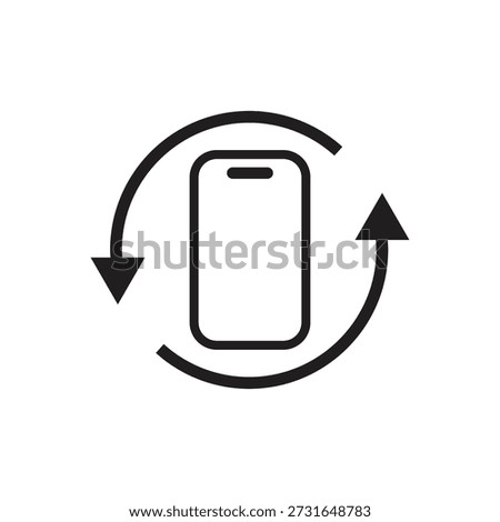 Smartphone with circular rotation arrows around it