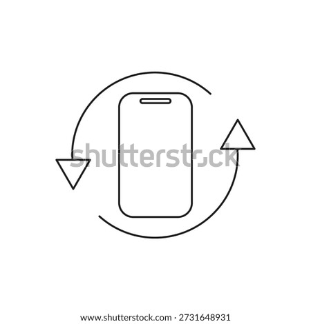 Smartphone with circular rotation arrows around it