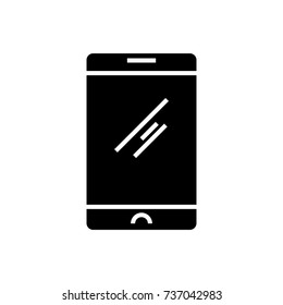 smartphone classic icon, vector illustration, black sign on isolated background