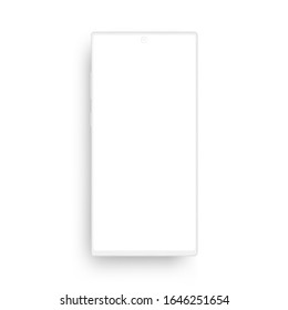 Smartphone clay mockup isolated on white background. Mobile phone with blank screen, front view. Vector illustration