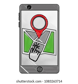 smartphone click pointer map gps navigation