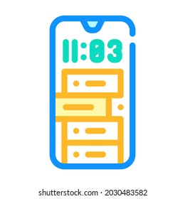 smartphone clock color icon vector. smartphone clock sign. isolated symbol illustration