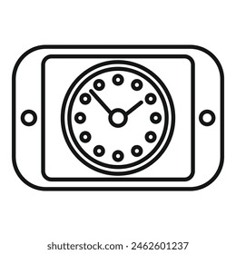 Smartphone clock duration icon outline vector. Plan period. Fixed day shape