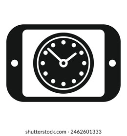 Smartphone clock duration icon simple vector. Plan period. Fixed day shape