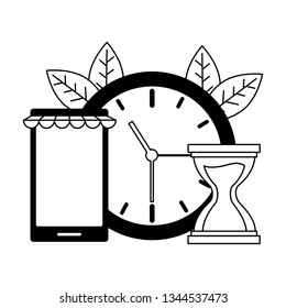 smartphone clock hourglass