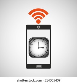 smartphone clock internet wifi icon vector illustration eps 10