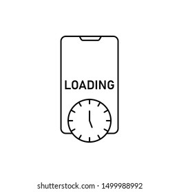 Smartphone clock loading icon. Element of user experience icon