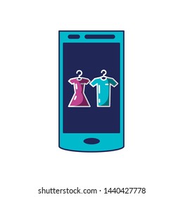smartphone with clothing in screen
