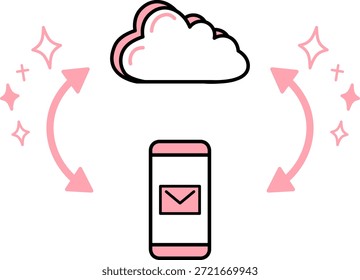 Ilustración de copia de seguridad de la nube de smartphone Material del Vector