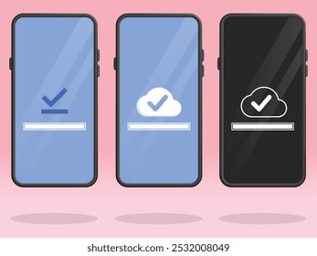 Smartphone Cloud Complete Bar Storage Silhouette