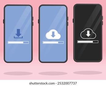 Barra de Progresso do Download da Nuvem do Smartphone na Tela
