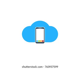 Smartphone Cloud Icon Logo Design Element