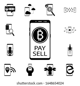 Teléfono inteligente, icono de nube. Iconos de concepto móvil, conjunto universal para web y móvil