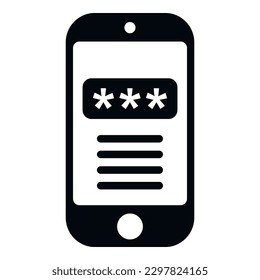 Smartphone code icon simple vector. Lock security. Enigma machine