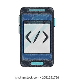 Smartphone coding symbol scribble