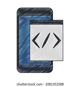 Smartphone coding symbol scribble