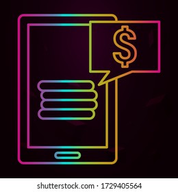 Smartphone, coin, dollar, online nolan icon Simple thin line, outline vector of ATM icons for ui and ux, website or mobile application
