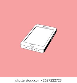 Smartphone. Color illustration on background. Vector graphics.