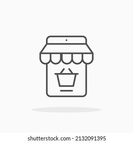 smartphone commerce line icon. Editable stroke and pixel perfect. Can be used for digital product, presentation, print design and more.