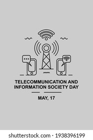 Smartphone communication line art illustration. Easy to edit with vector file. Can use for your creative content. Especially about telecommunication and information day campaign in this may.