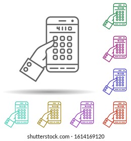 Smartphone, communication in multi color style icon. Simple thin line, outline vector of communication icons for ui and ux, website or mobile application