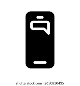 Smartphone Communication Symbol with Speech Bubble Indicator