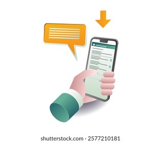 Smartphone communication technology applications concept illustration