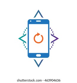 Smartphone Compass Calibration sign. vector icon, solid logo illustration, pictogram isolated on white