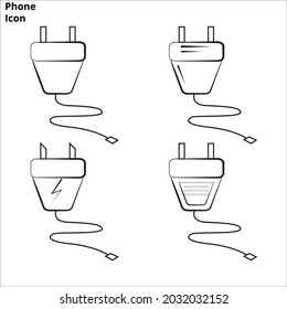 smartphone and componen icon- headset, charger, hp