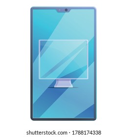Smartphone computer access icon. Cartoon of smartphone computer access vector icon for web design isolated on white background