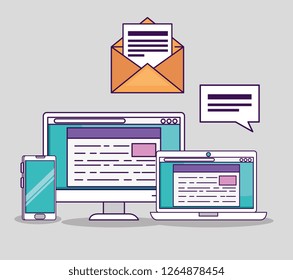 smartphone with computer and laptop education document