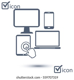 Smartphone computer tablet netbook symbol. Flat design.