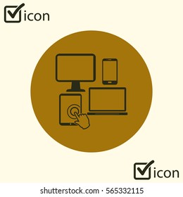 Smartphone computer tablet netbook symbol. Flat design.