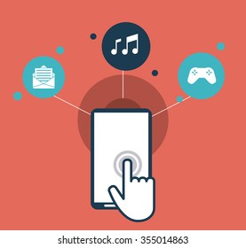 Smartphone concept with communication icon design, vector illustration 10 eps graphic.