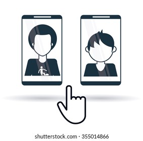 Smartphone concept with communication icon design, vector illustration 10 eps graphic.