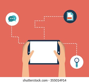 Smartphone concept with communication icon design, vector illustration 10 eps graphic.