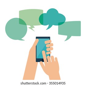 Smartphone concept with communication icon design, vector illustration 10 eps graphic.