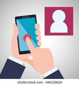 smartphone concept with icon design, vector illustration 10 eps graphic.