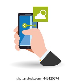 smartphone concept with icon design, vector illustration 10 eps graphic.